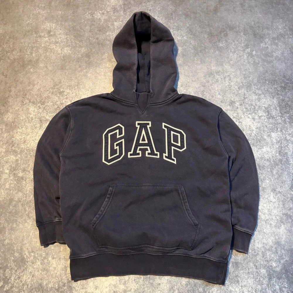 GAP Kids Hoodie Pullover Navy Blue Logo Graphic Size 12‎